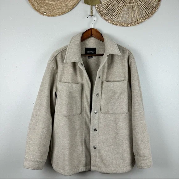 SANCTUARY Oversize Bedford Shacket Toasted Marshmallow Jacket Crafted & Tailored - Picture 7 of 11